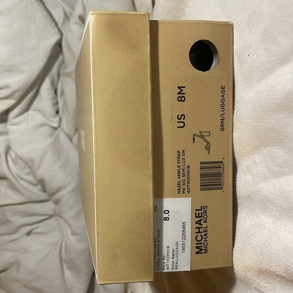 MICHAEL Michael Kors Brown and Gold 3 inch heels leather ankle strap Womens 8M - Picture 10 of 10